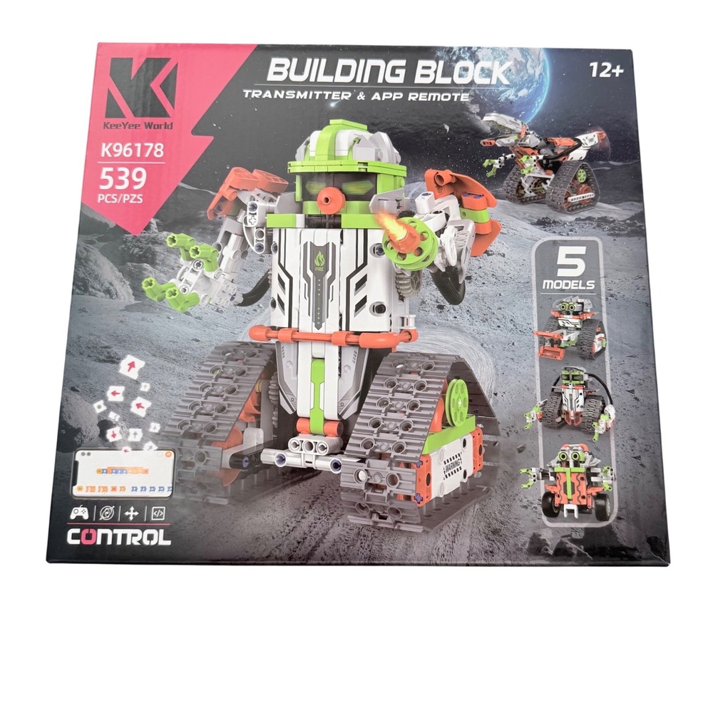 KeeYee World Building Block Robot 5-in-1 K96178 539pc App Remote Control Set
